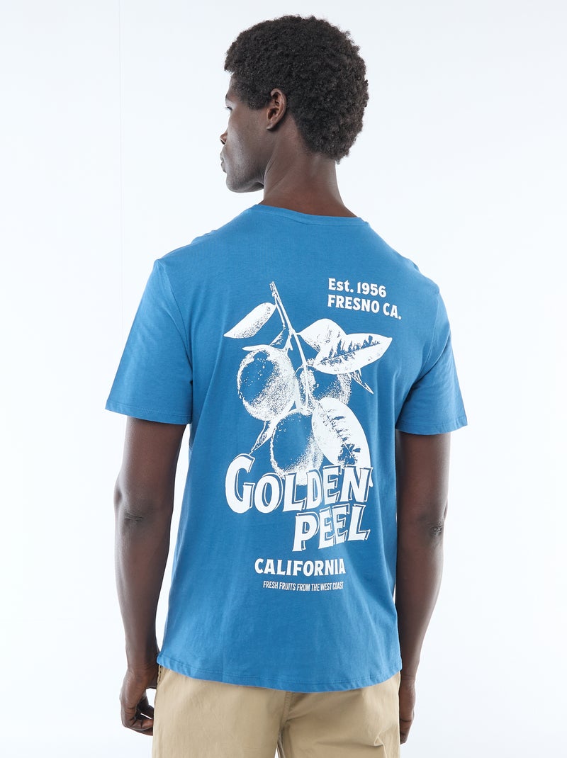 T-shirt met fantasieprint Blauw - Kiabi