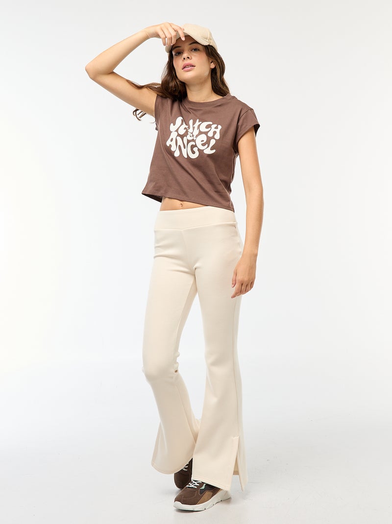 T-shirt met fantasieprint Bruin - Kiabi