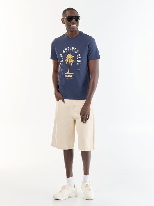 T-shirt met fantasieprint en korte mouwen - Kiabi