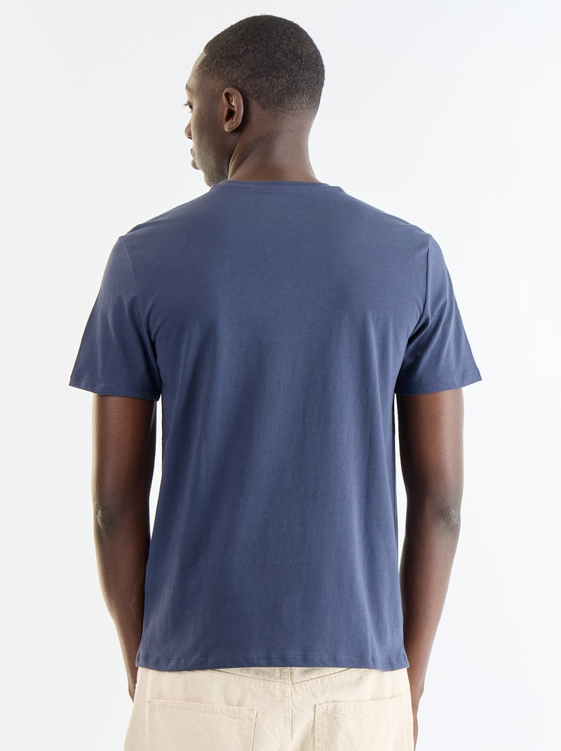 T-shirt met fantasieprint en korte mouwen Blauw - Kiabi
