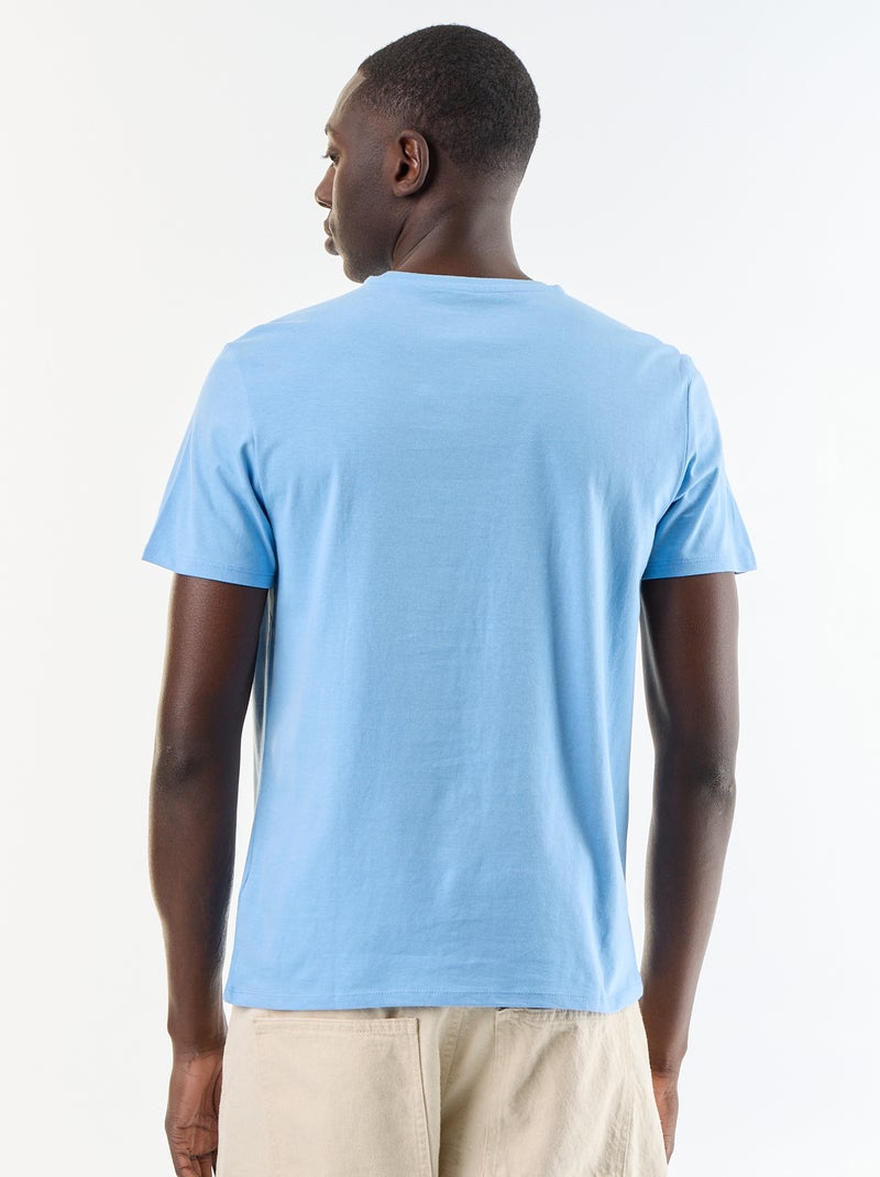 T-shirt met fantasieprint en korte mouwen Blauw - Kiabi