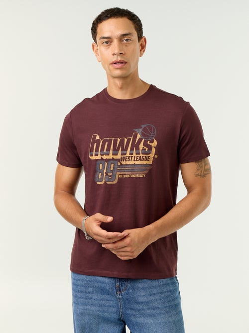 T-shirt met fantasieprint en korte mouwen - Kiabi
