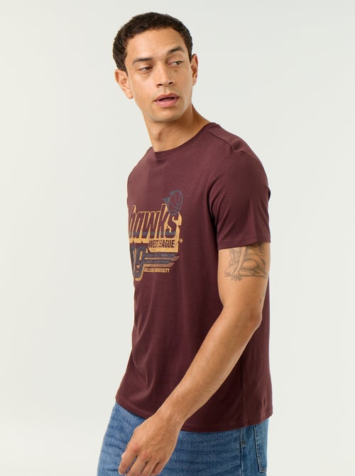 T-shirt met fantasieprint en korte mouwen - Kiabi