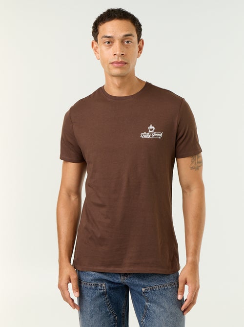 T-shirt met fantasieprint en korte mouwen - Kiabi
