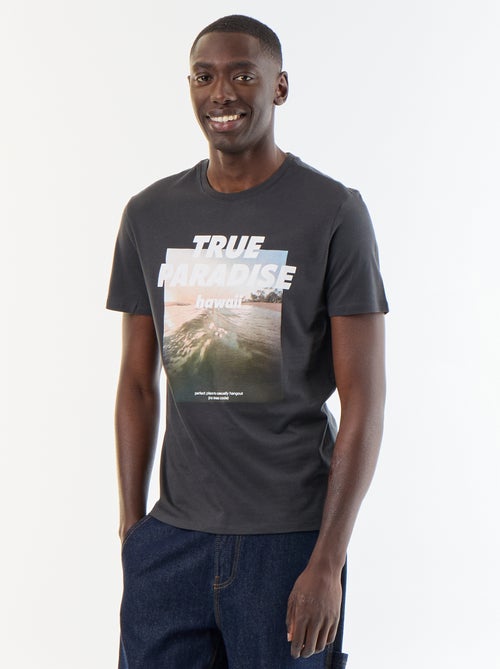 T-shirt met fantasieprint en korte mouwen - Kiabi