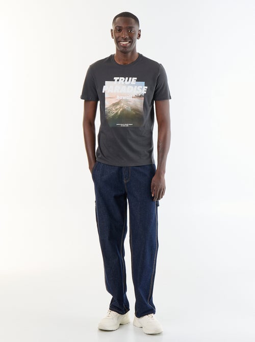 T-shirt met fantasieprint en korte mouwen - Kiabi