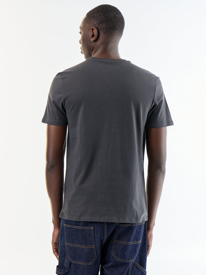 T-shirt met fantasieprint en korte mouwen Grijs - Kiabi