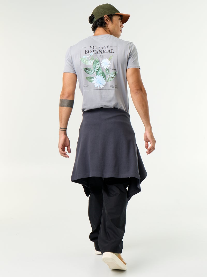 T-shirt met fantasieprint en korte mouwen Grijs - Kiabi