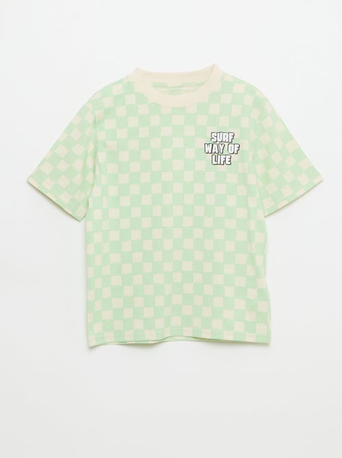 T-shirt met fantasieprint en korte mouwen - Kiabi