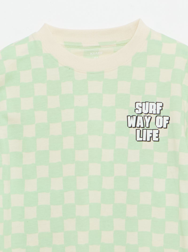 T-shirt met fantasieprint en korte mouwen Groen - Kiabi