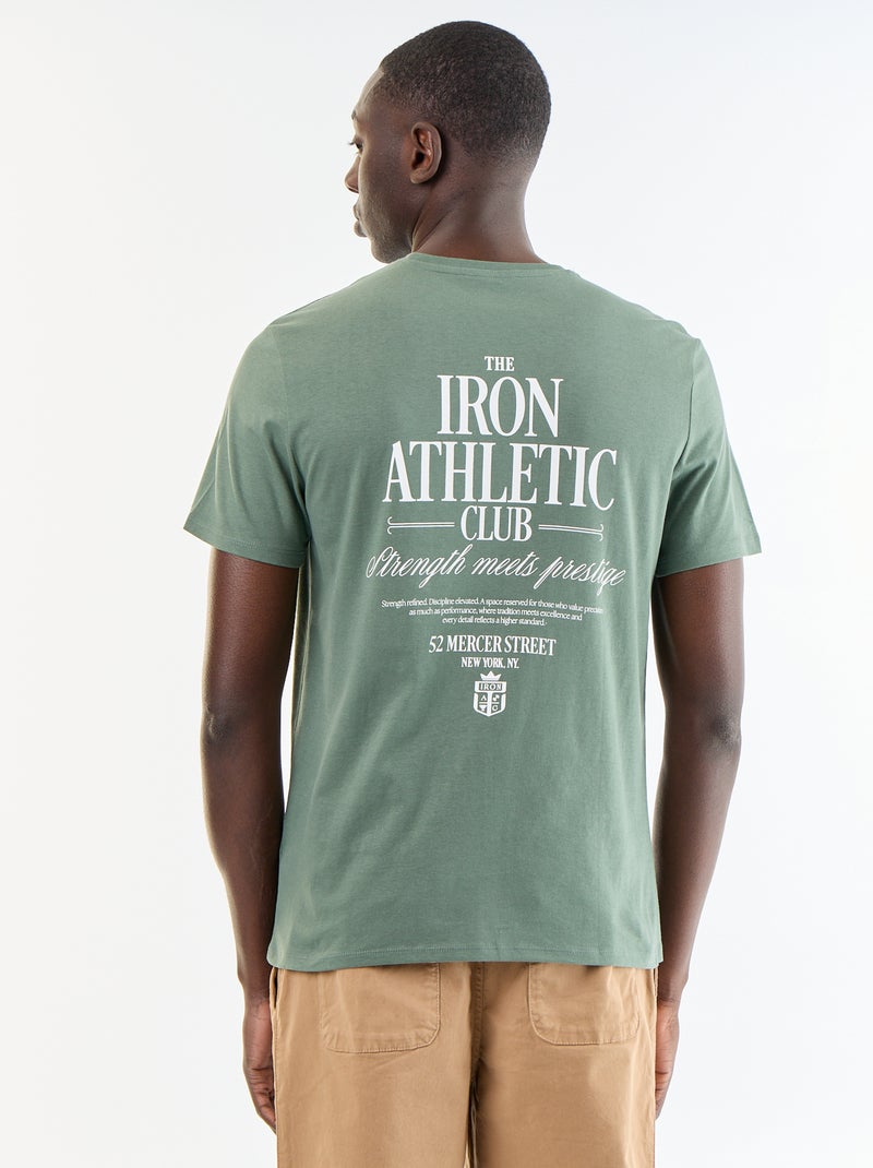 T-shirt met fantasieprint en korte mouwen Groen - Kiabi