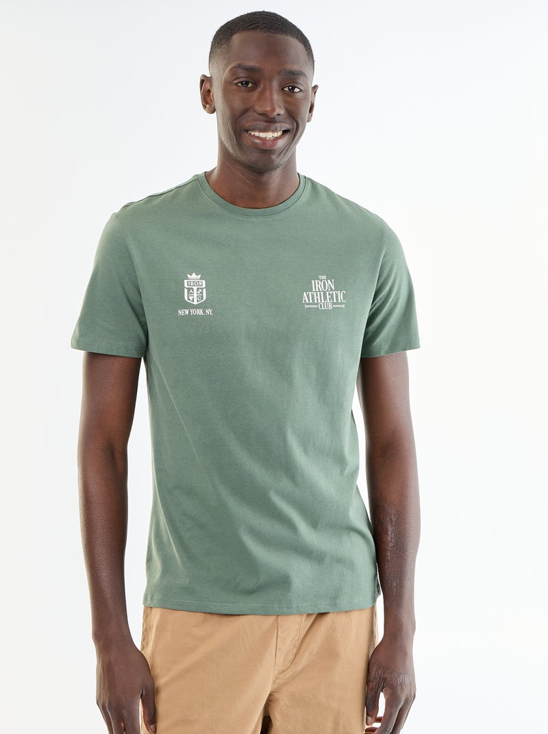 T-shirt met fantasieprint en korte mouwen Groen - Kiabi