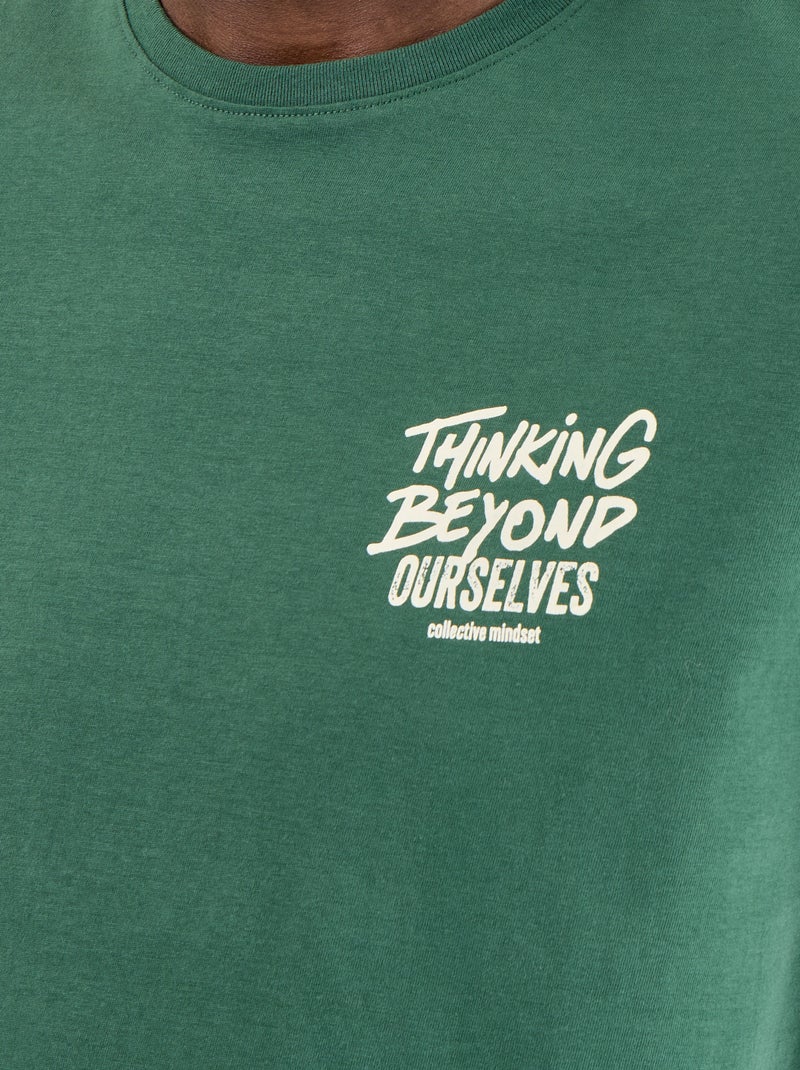 T-shirt met fantasieprint en korte mouwen Groen - Kiabi