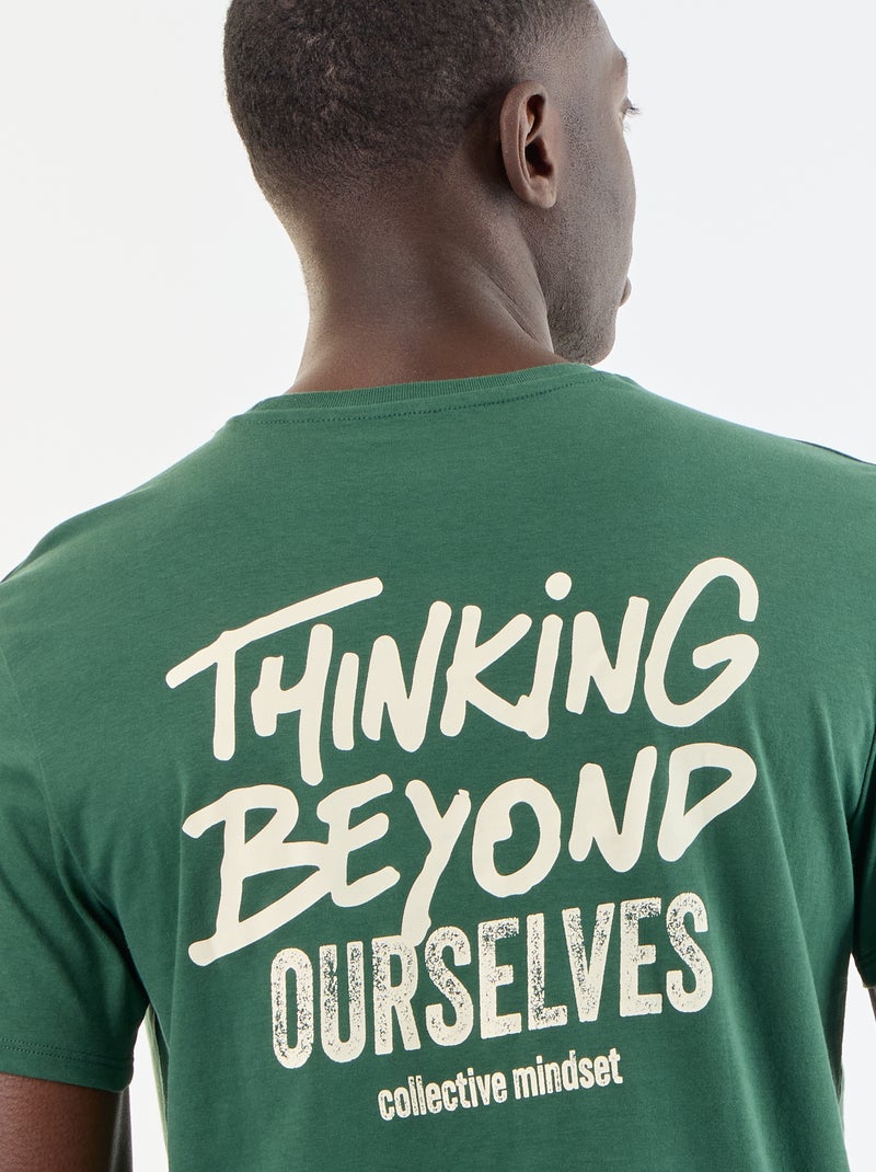 T-shirt met fantasieprint en korte mouwen Groen - Kiabi