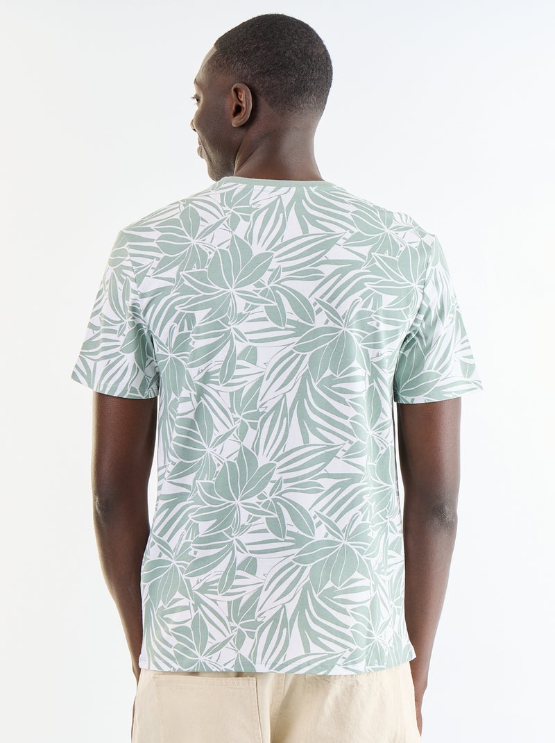 T-shirt met fantasieprint en korte mouwen Groen - Kiabi