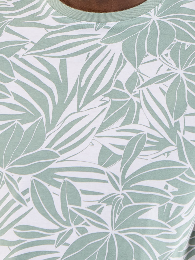 T-shirt met fantasieprint en korte mouwen Groen - Kiabi