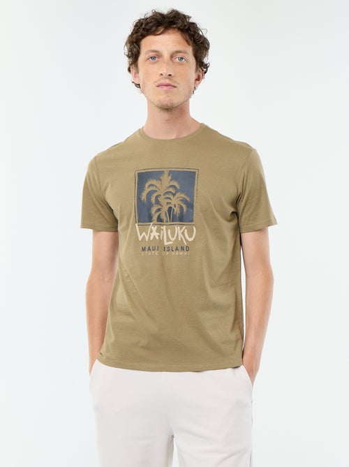 T-shirt met fantasieprint en korte mouwen - Kiabi
