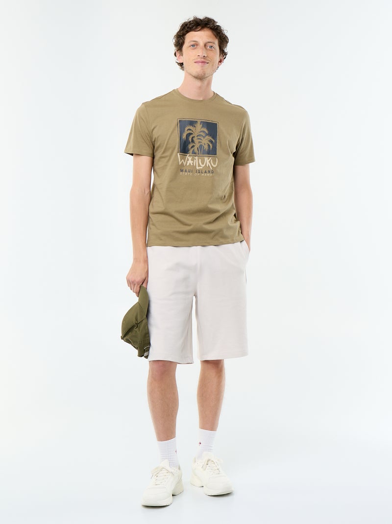 T-shirt met fantasieprint en korte mouwen Groen - Kiabi