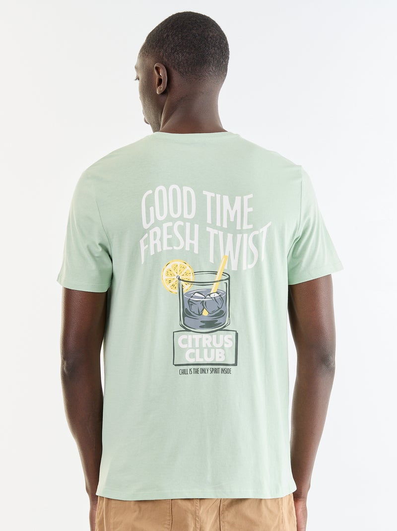 T-shirt met fantasieprint en korte mouwen Groen - Kiabi