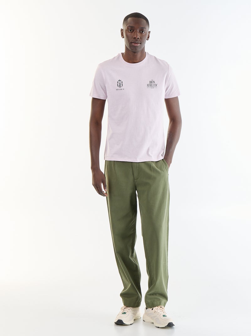 T-shirt met fantasieprint en korte mouwen Paars - Kiabi