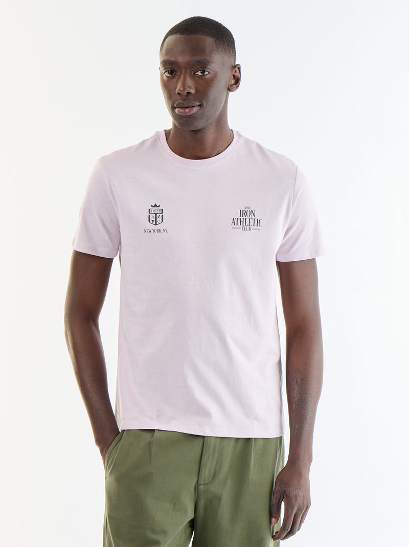 T-shirt met fantasieprint en korte mouwen Paars - Kiabi