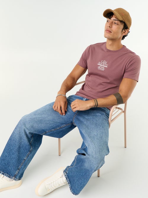T-shirt met fantasieprint en korte mouwen - Kiabi