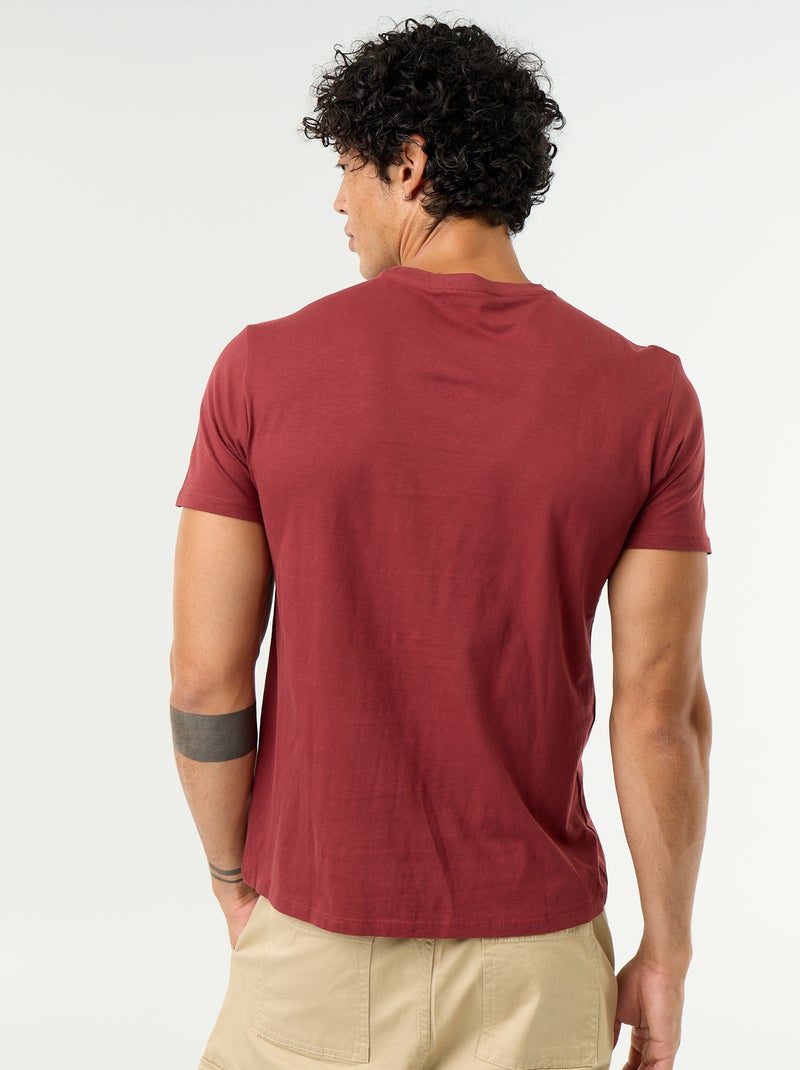 T-shirt met fantasieprint en korte mouwen Rood - Kiabi