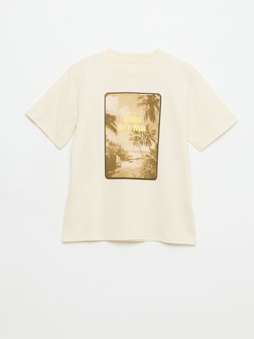 T-shirt met fantasieprint en korte mouwen - Kiabi