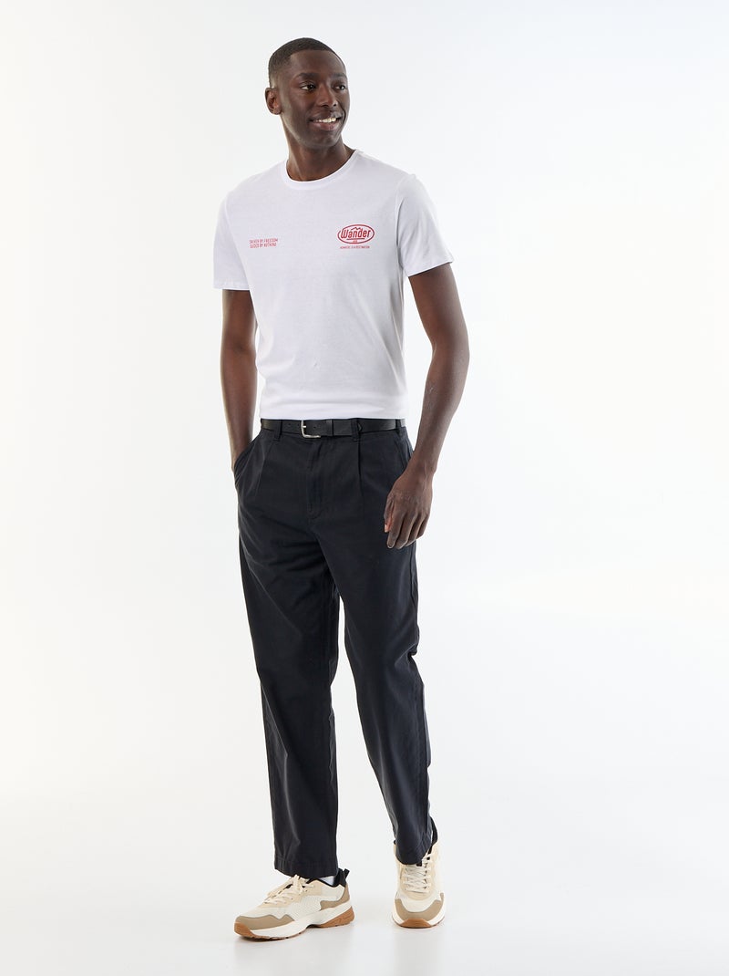 T-shirt met fantasieprint en korte mouwen Wit - Kiabi