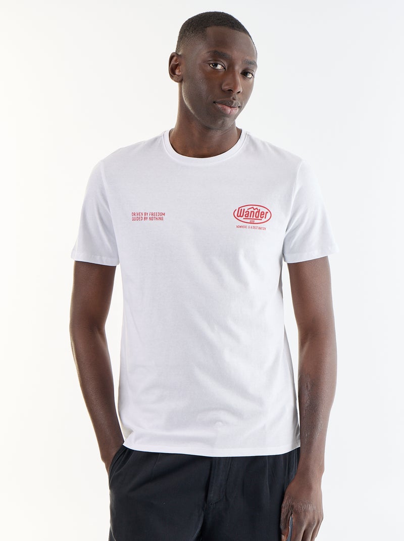 T-shirt met fantasieprint en korte mouwen Wit - Kiabi