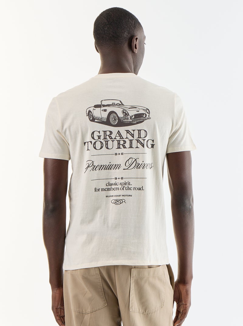 T-shirt met fantasieprint en korte mouwen Wit - Kiabi