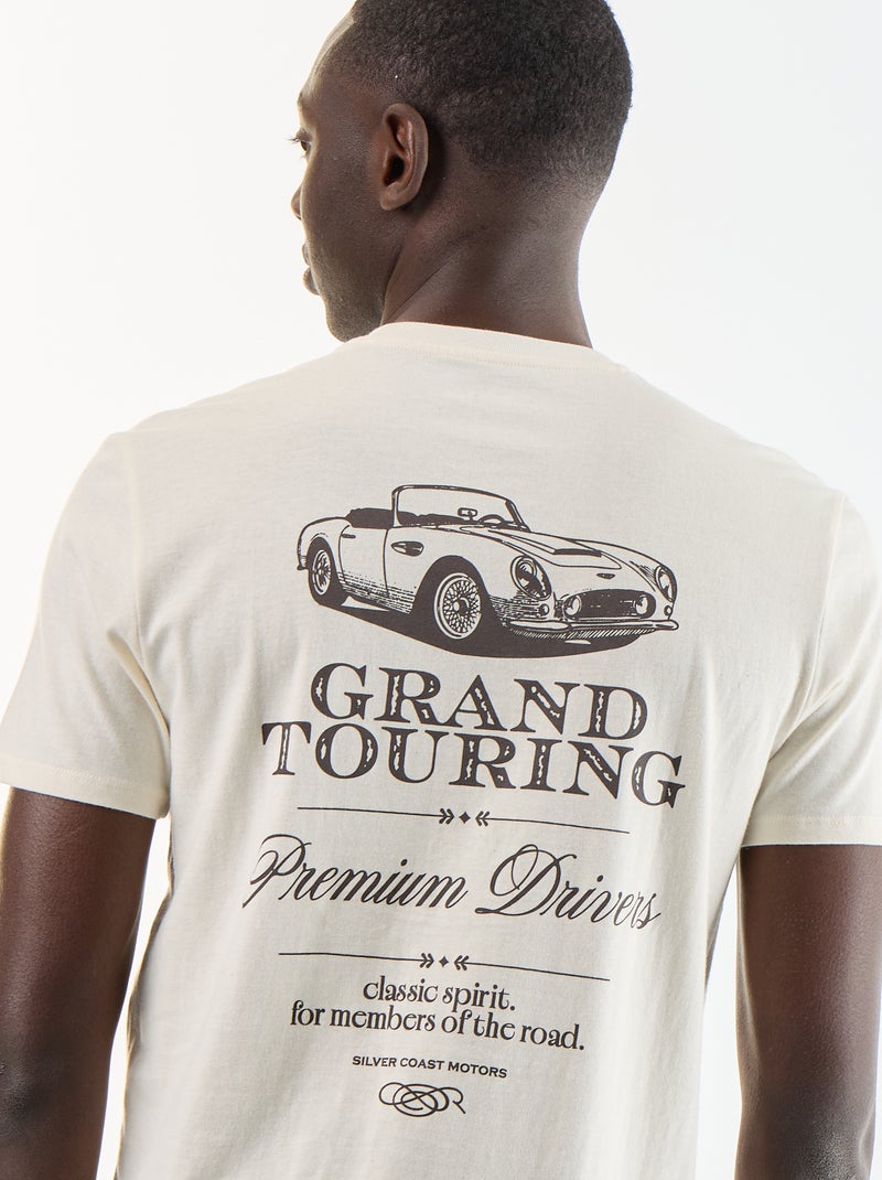 T-shirt met fantasieprint en korte mouwen Wit - Kiabi