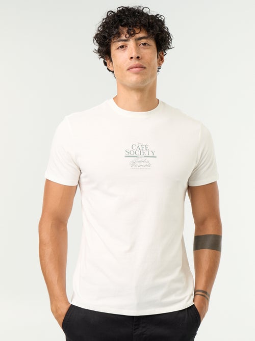 T-shirt met fantasieprint en korte mouwen - Kiabi