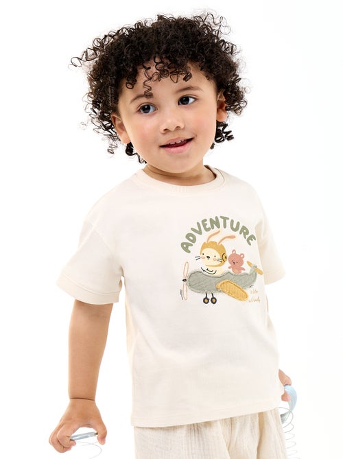 T-shirt met fantasieprint en korte mouwen - Kiabi