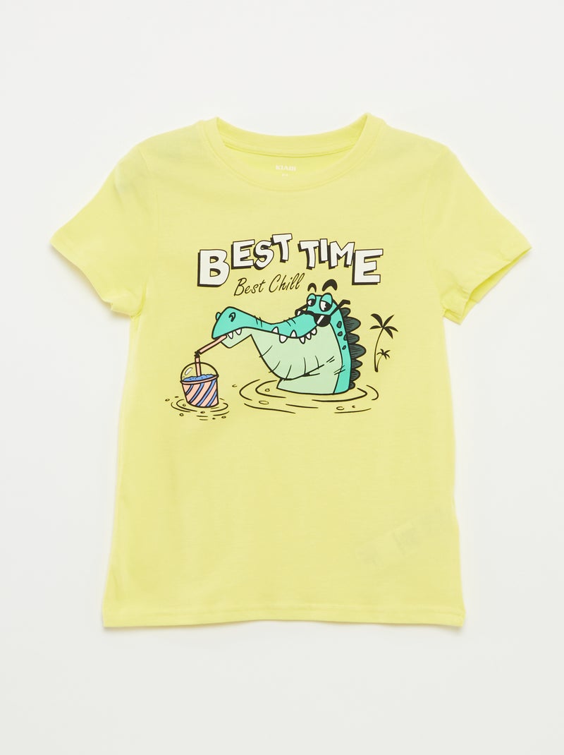 T-shirt met fantasieprint GEEL - Kiabi