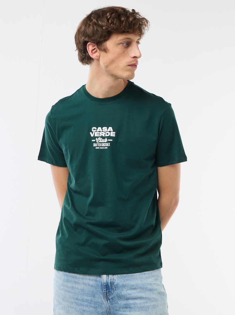 T-shirt met fantasieprint Groen - Kiabi