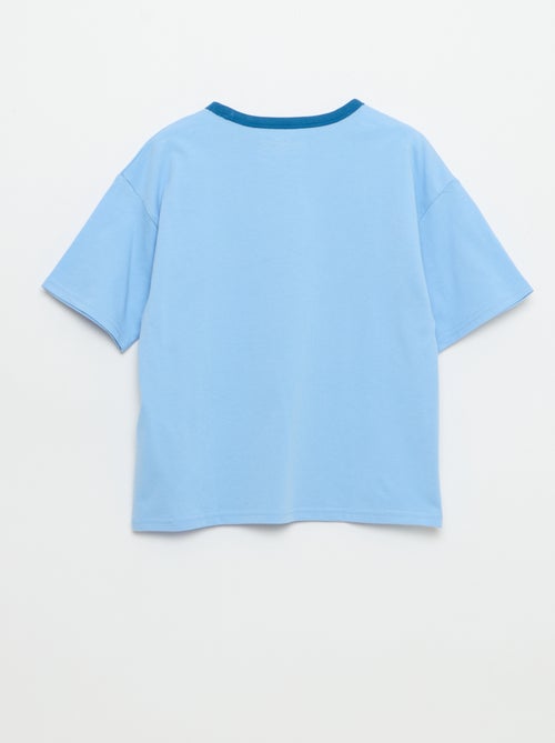 T-shirt met fantasieprint, korte mouwen en contrasterende biezen - Kiabi