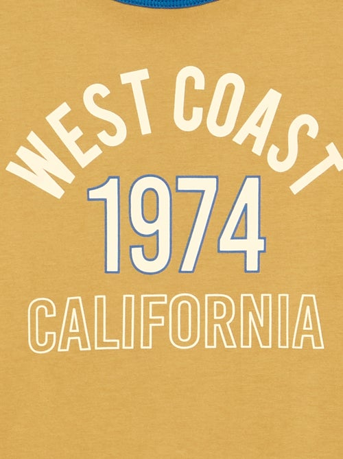 T-shirt met fantasieprint, korte mouwen en contrasterende biezen - Kiabi