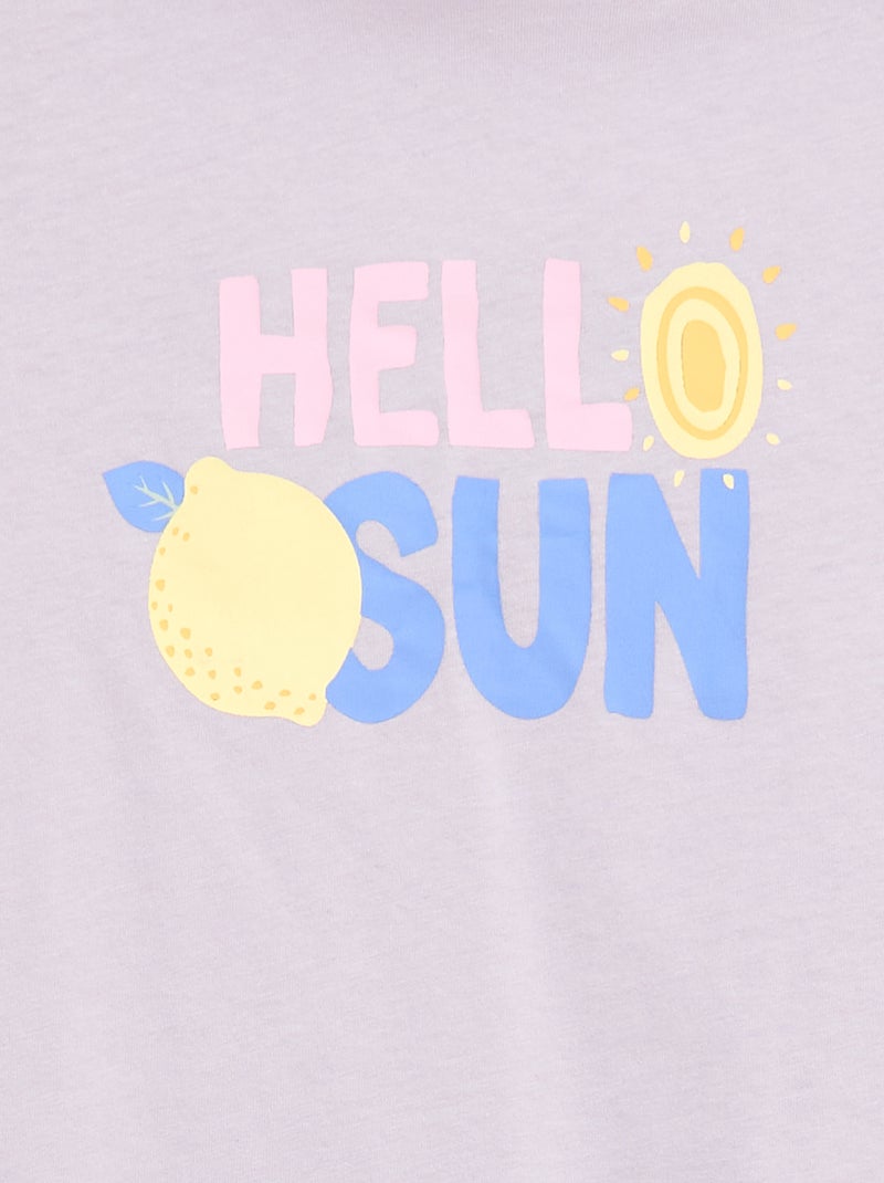 T-shirt met fantasieprint Paars - Kiabi
