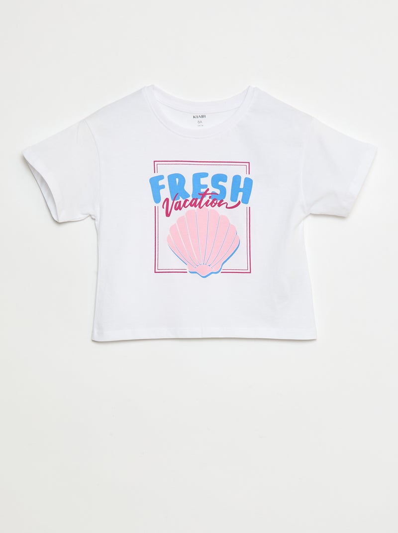 T-shirt met fantasieprint Wit - Kiabi