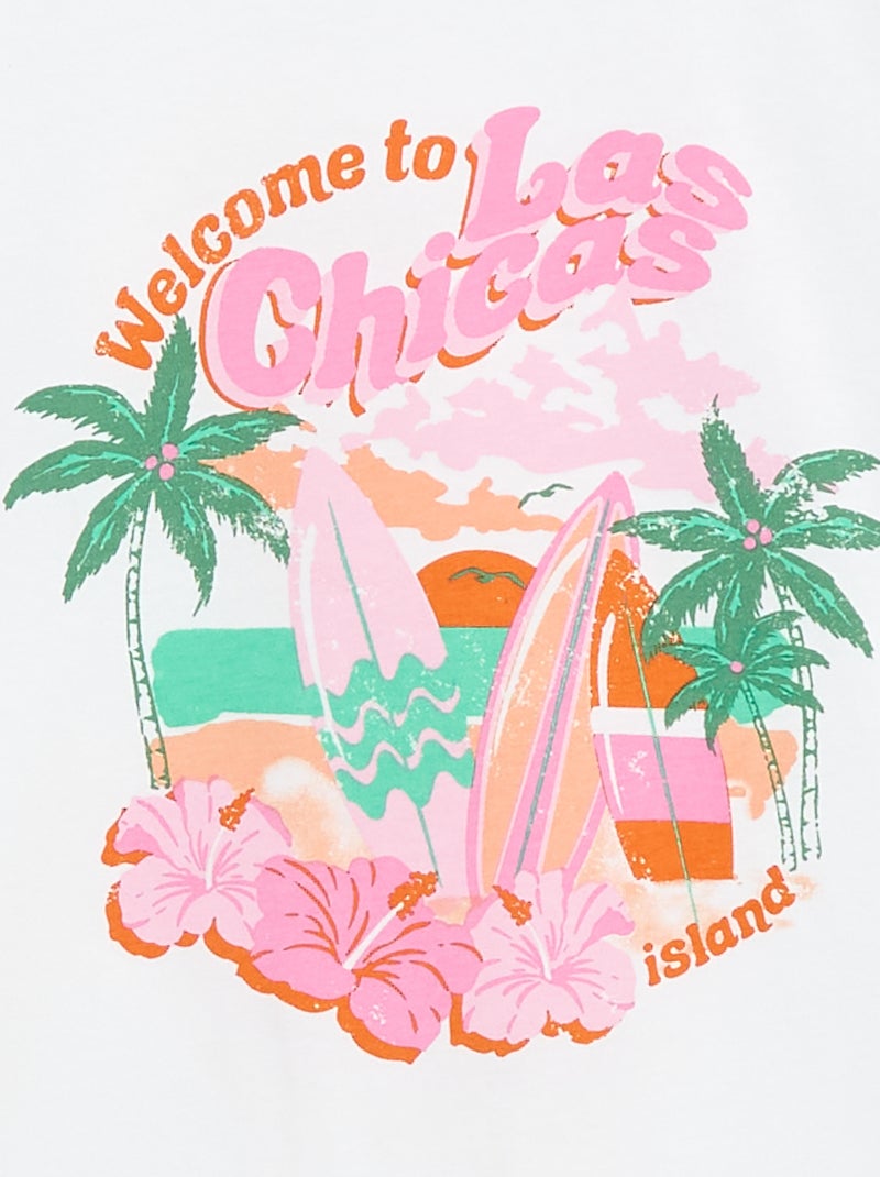 T-shirt met fantasieprint Wit - Kiabi