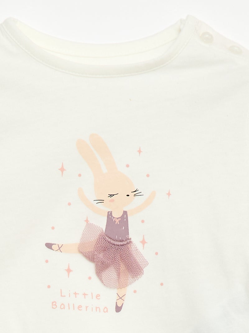 T-shirt met fantasieprint Wit - Kiabi