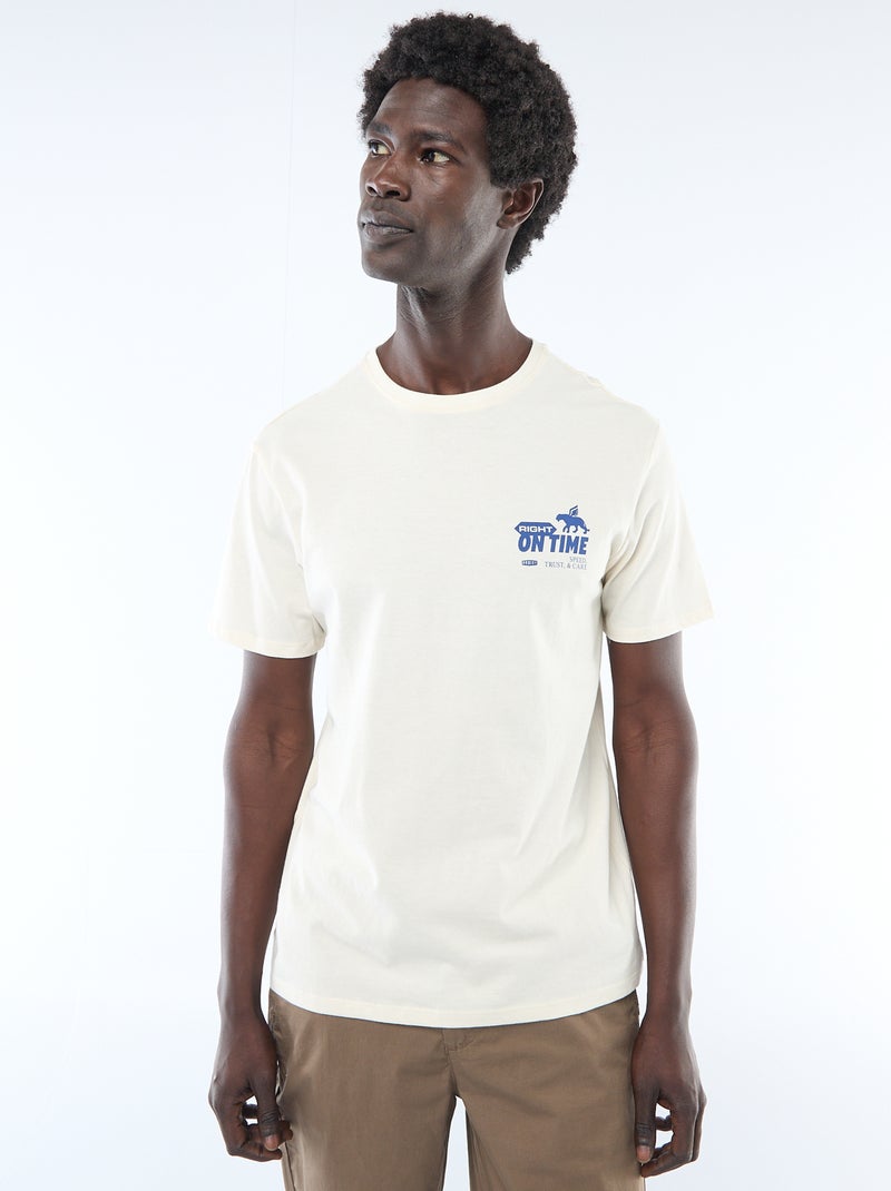 T-shirt met fantasieprint Wit - Kiabi