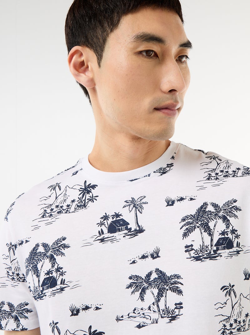 T-shirt met fantasieprint Wit - Kiabi