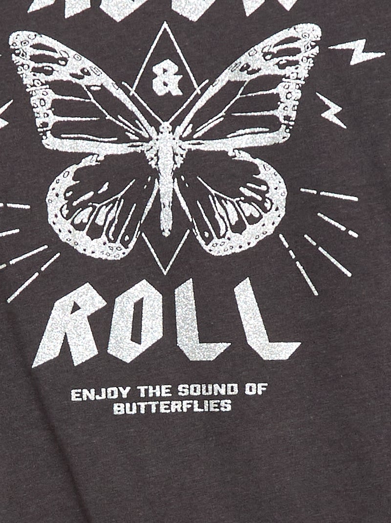 T-shirt met fantasieprint Zwart - Kiabi
