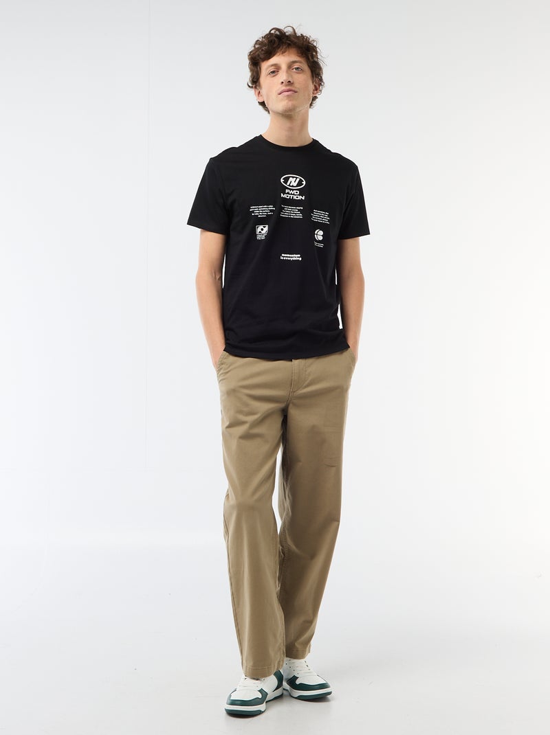 T-shirt met fantasieprint Zwart - Kiabi
