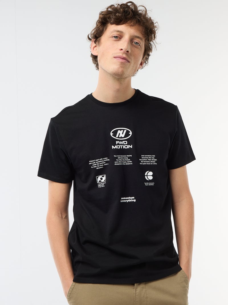 T-shirt met fantasieprint Zwart - Kiabi