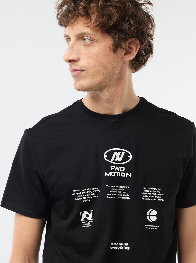 T-shirt met fantasieprint Zwart - Kiabi