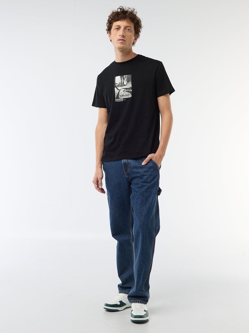 T-shirt met fantasieprint Zwart - Kiabi