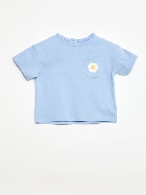 T-shirt met fantasiezakje en borduurwerk - Kiabi